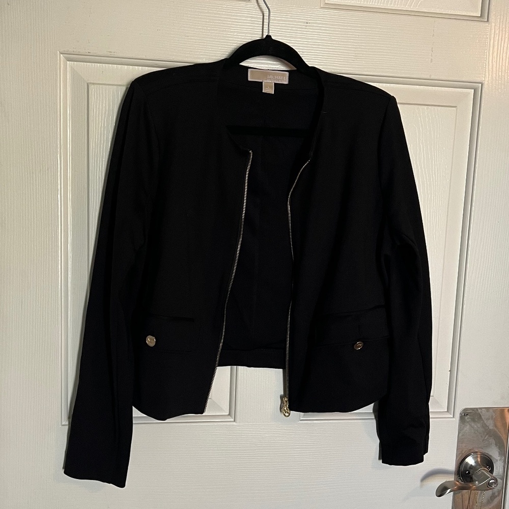 Black military style work jacket